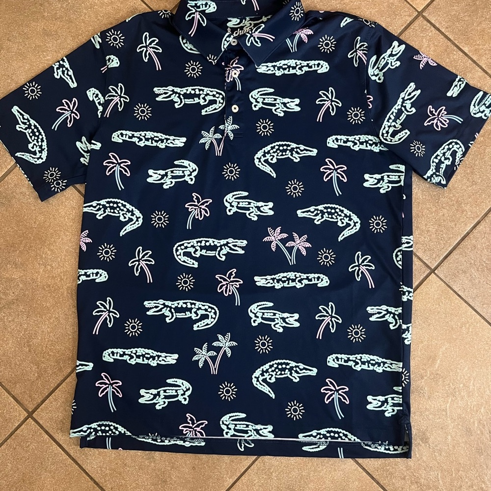 Chubbies The Neon Glade Performance Polo shirt Size Medium